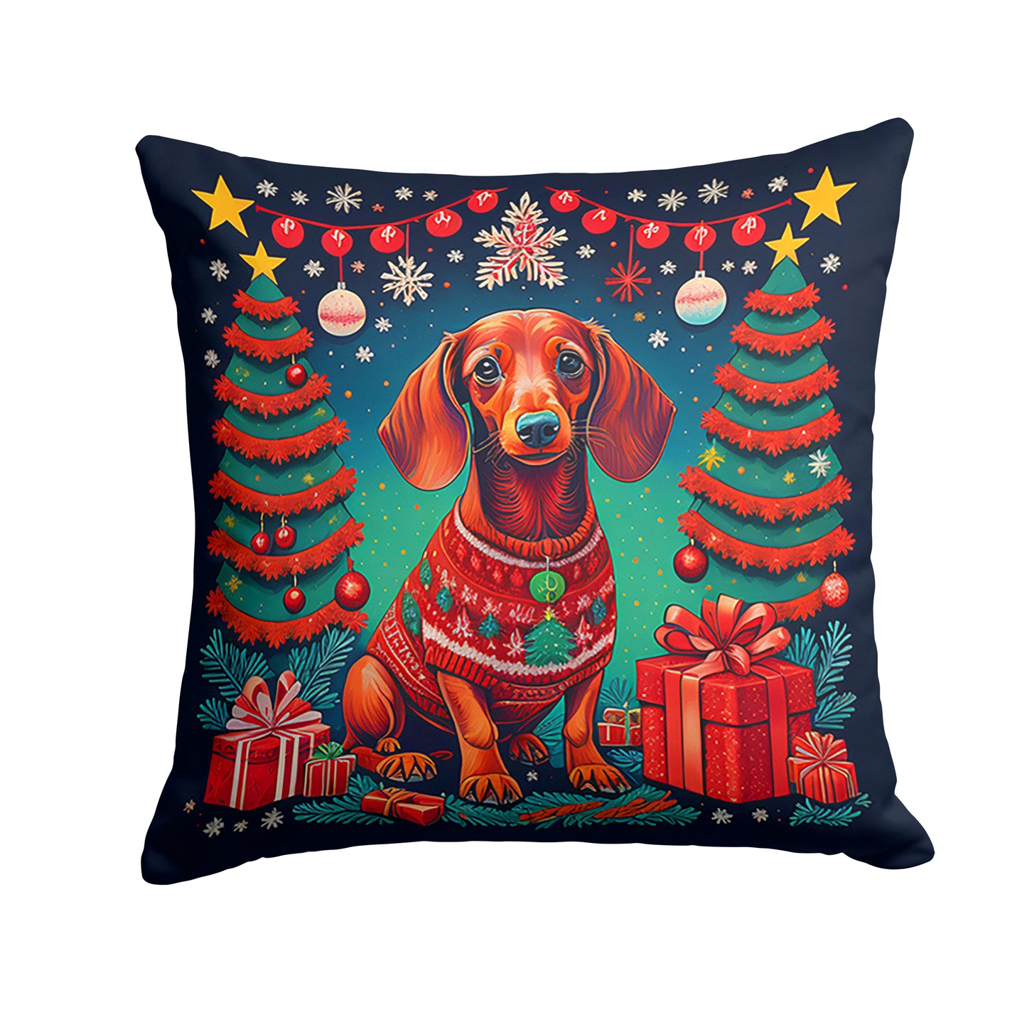 Buy this Dachshund Christmas Throw Pillow