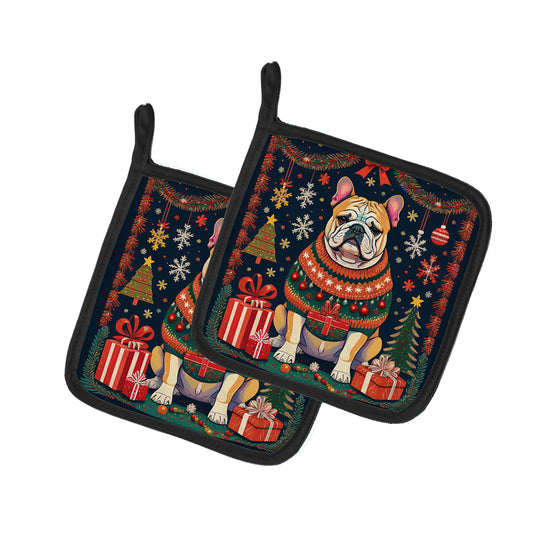 Buy this English Bulldog Christmas Pair of Pot Holders