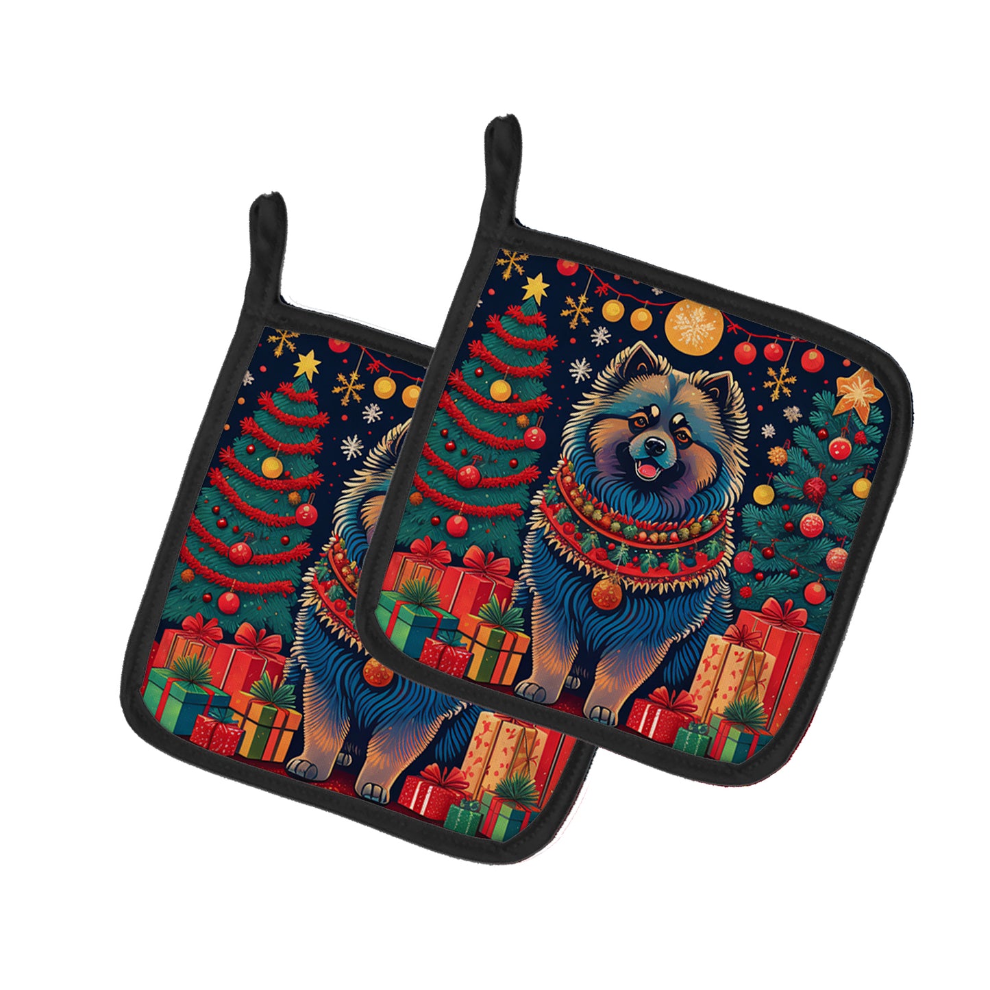 Buy this Keeshond Christmas Pair of Pot Holders