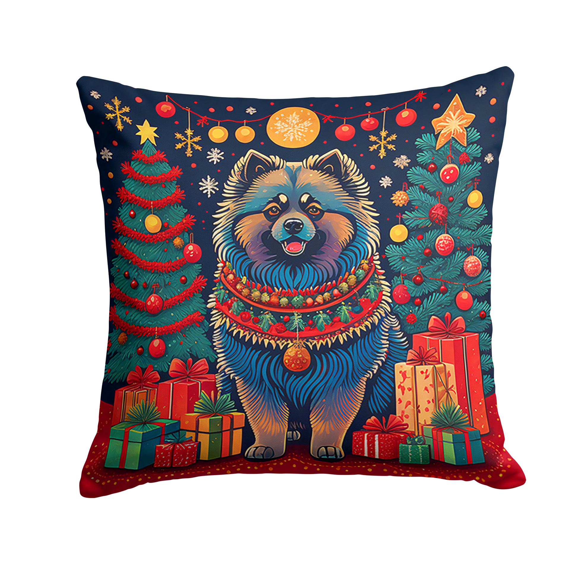 Buy this Keeshond Christmas Throw Pillow