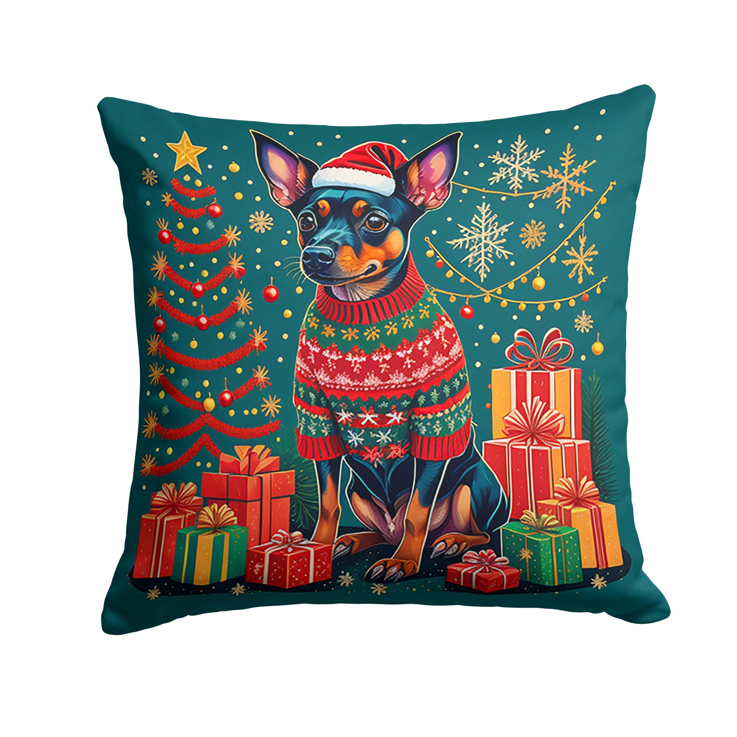 Buy this Miniature Pinscher Christmas Throw Pillow