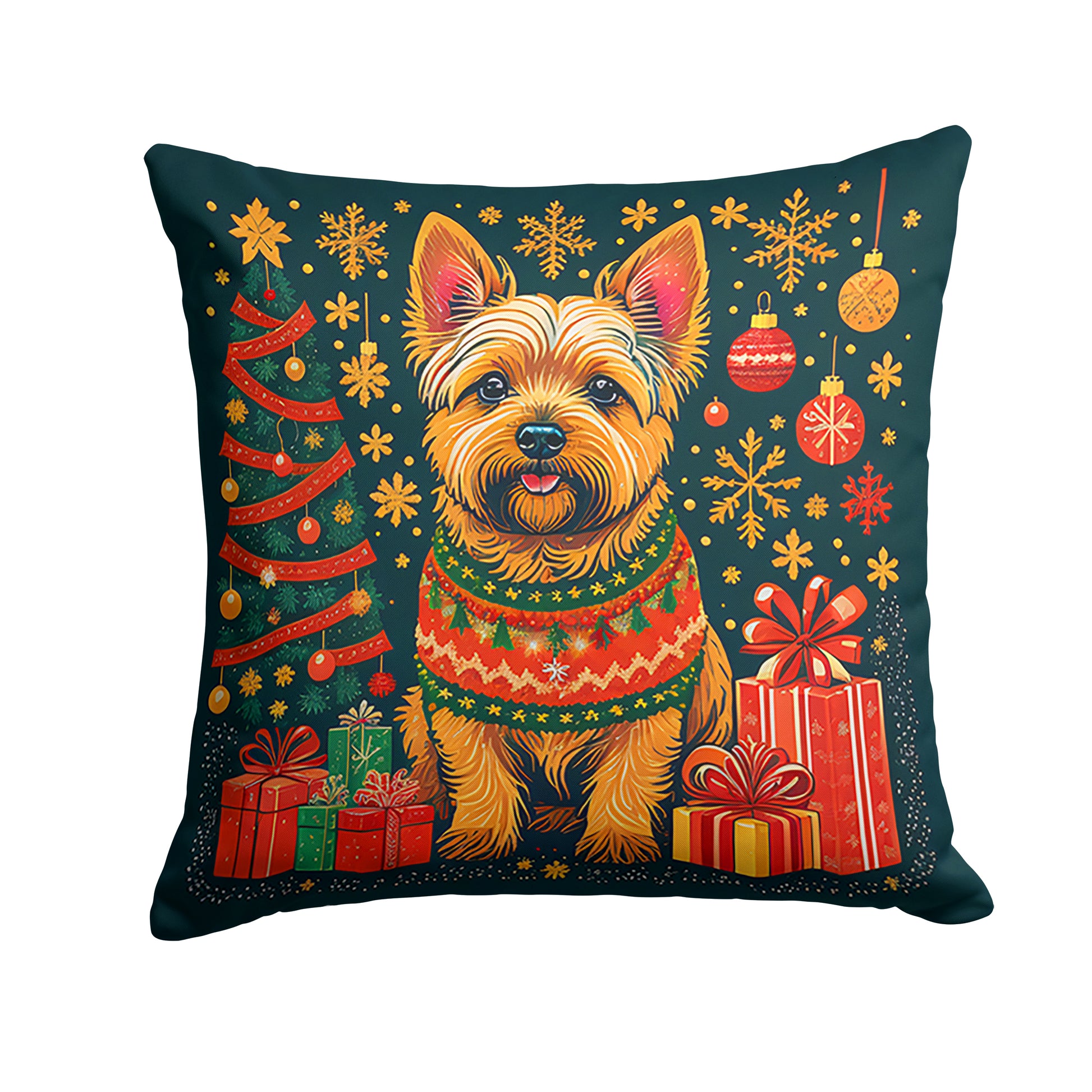 Buy this Norwich Terrier Christmas Throw Pillow