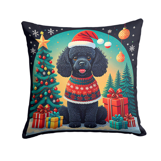 Buy this Black Toy Poodle Christmas Throw Pillow