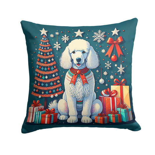 Buy this White Poodle Christmas Throw Pillow