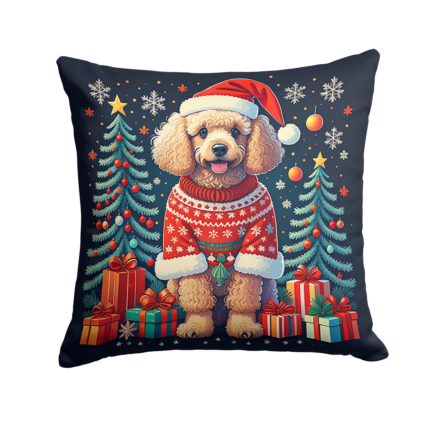 Buy this Apricot Toy Poodle Christmas Throw Pillow