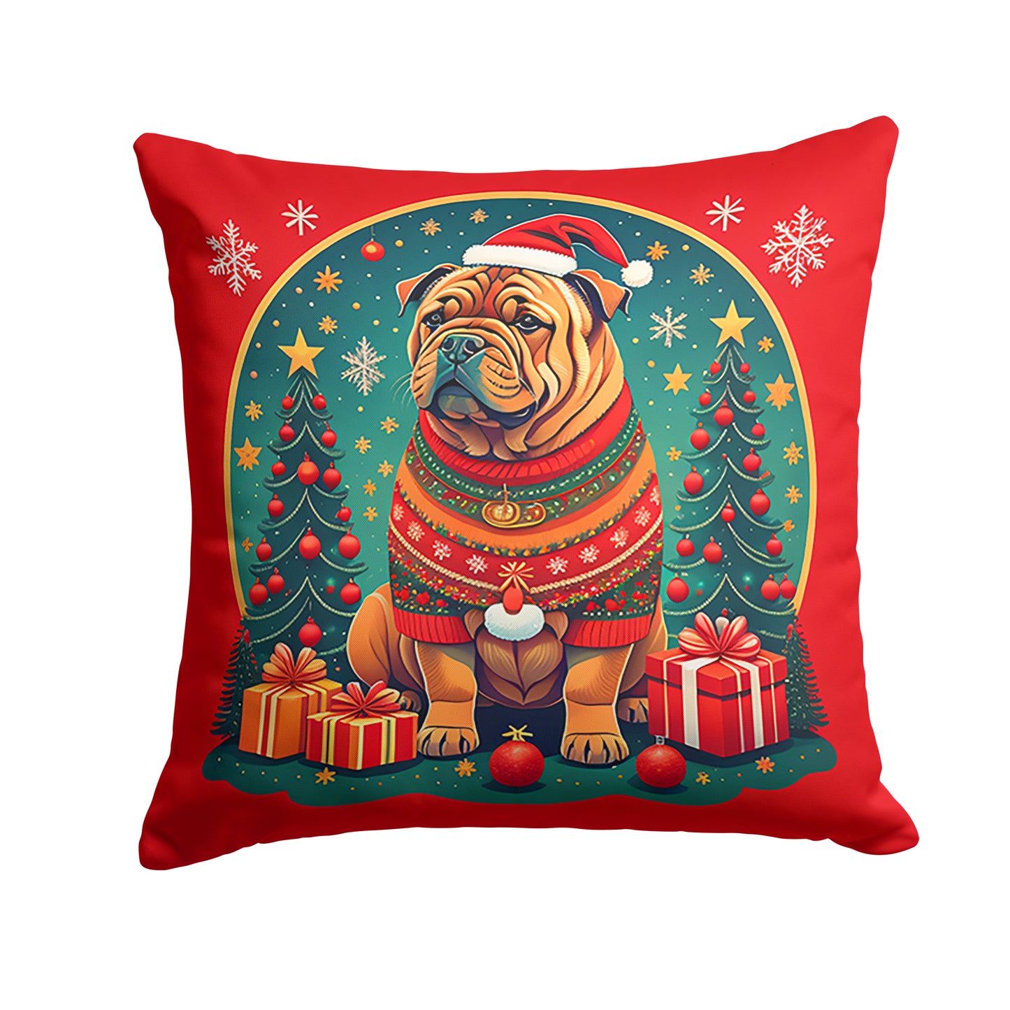 Buy this Shar Pei Christmas Throw Pillow