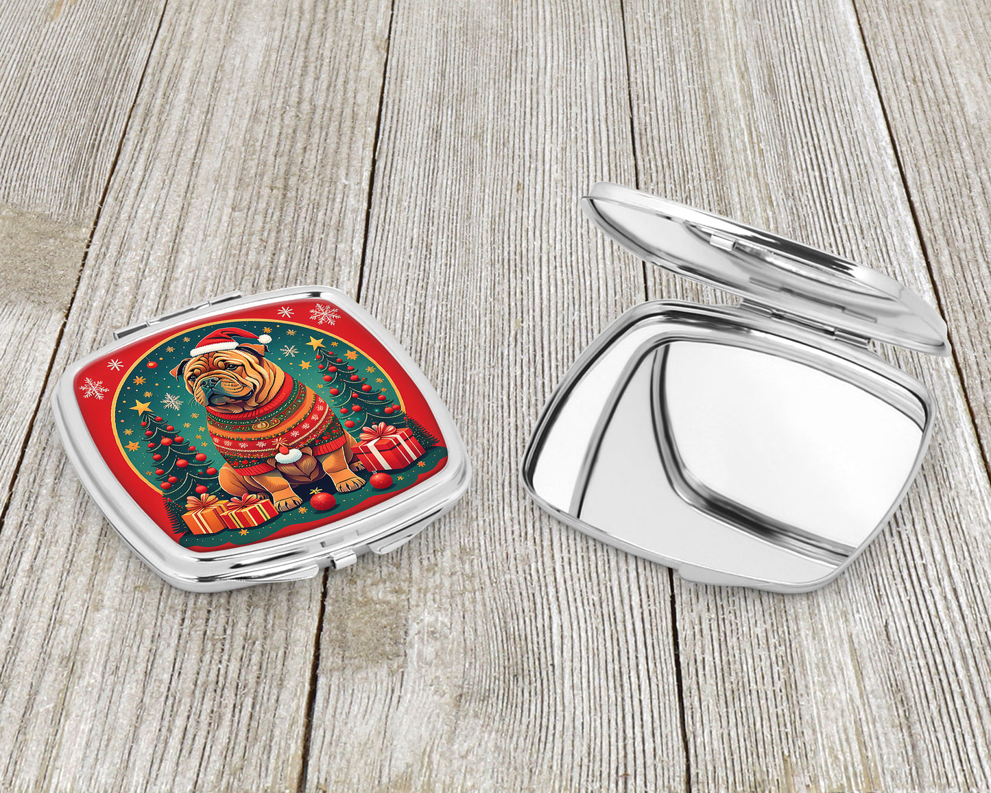 Shar Pei Christmas Compact Mirror