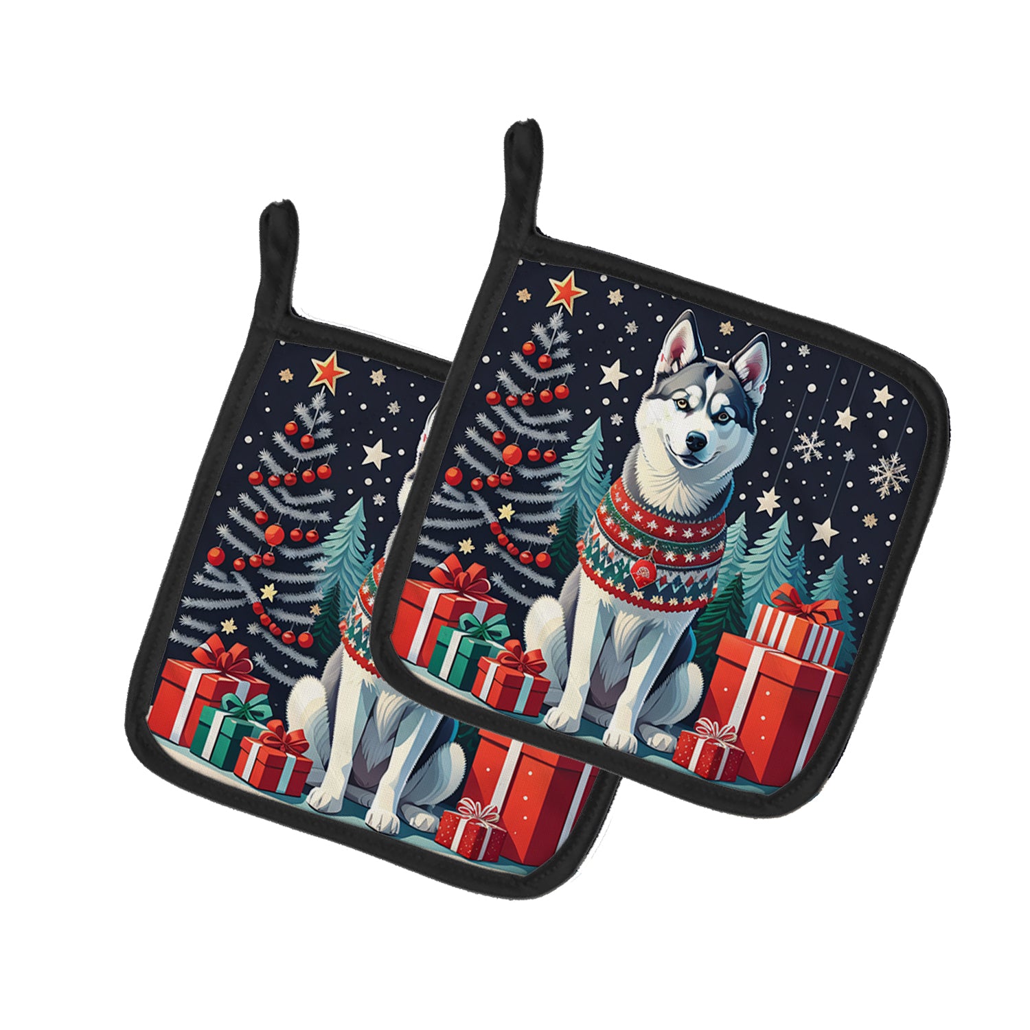 Buy this Siberian Husky Christmas Pair of Pot Holders