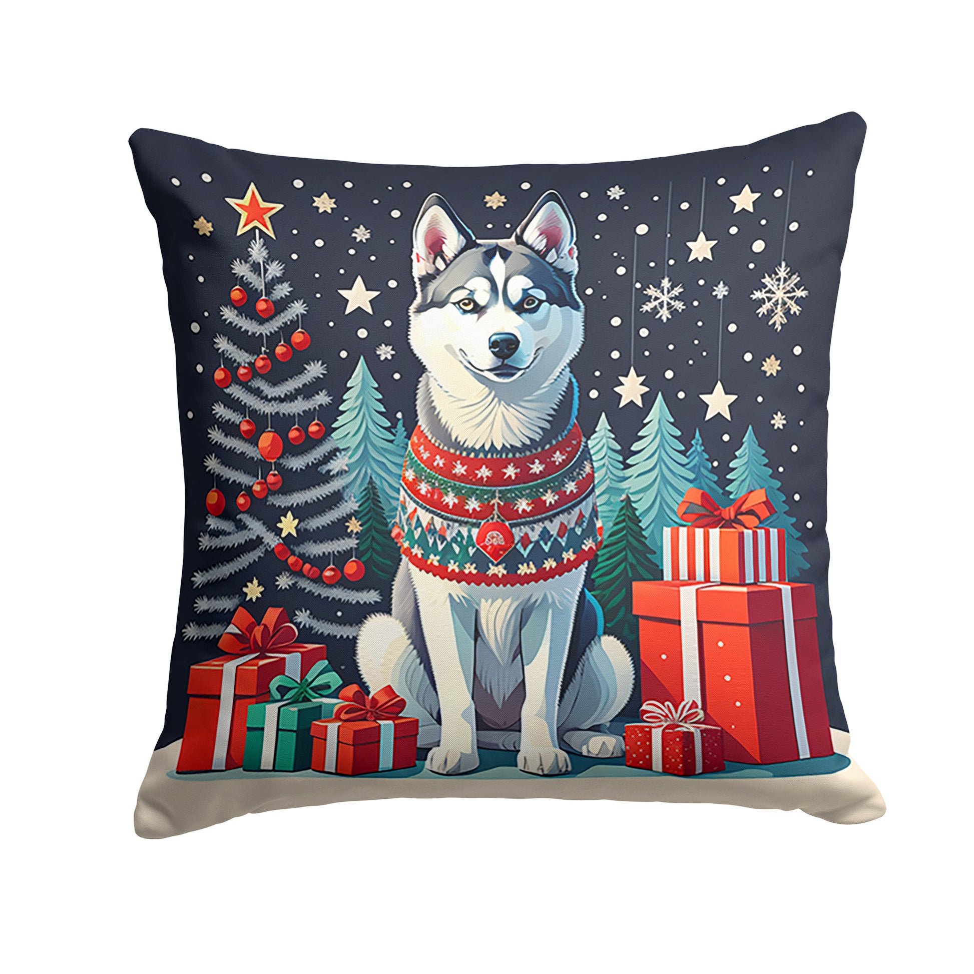 Buy this Siberian Husky Christmas Throw Pillow