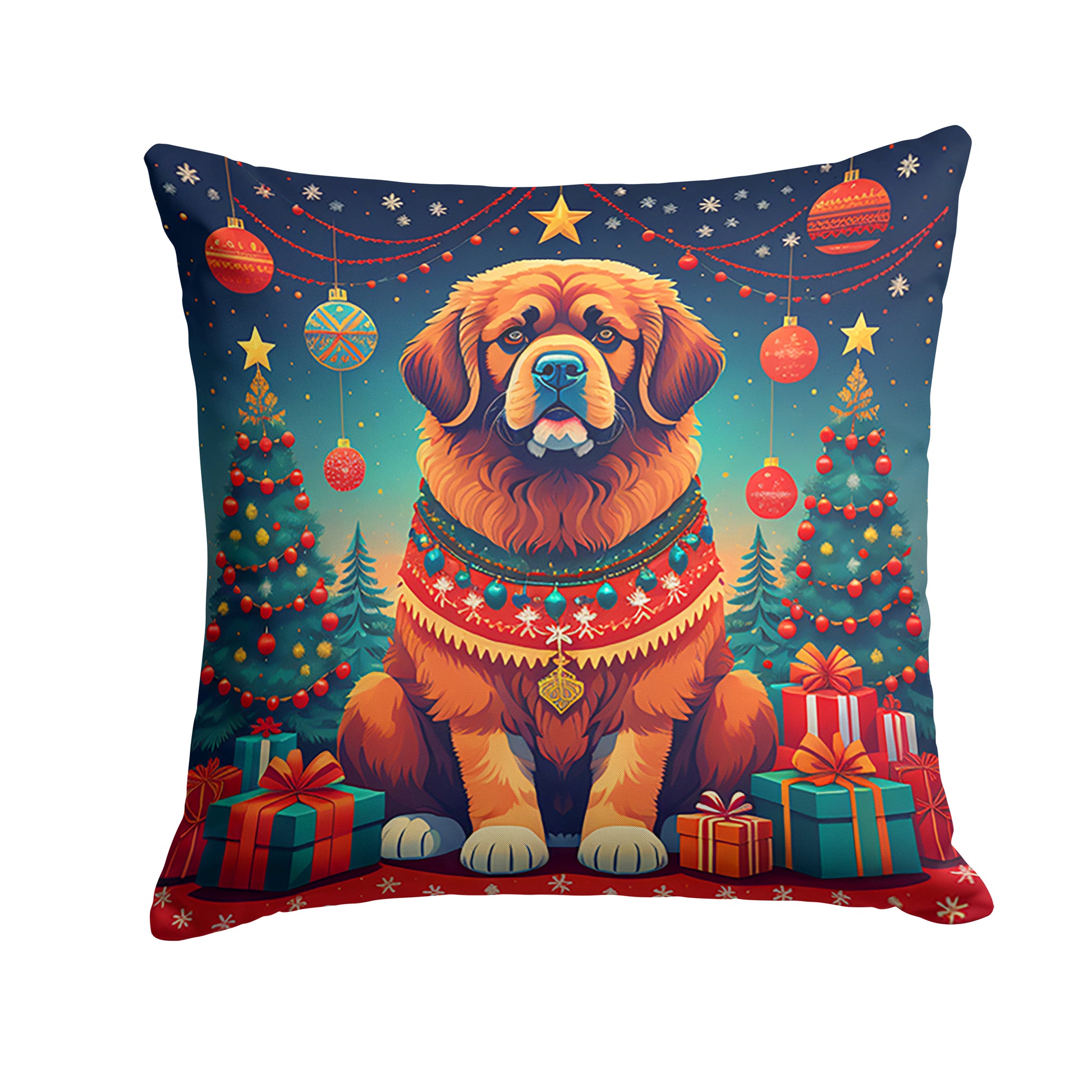 Buy this Tibetan Mastiff Christmas Throw Pillow