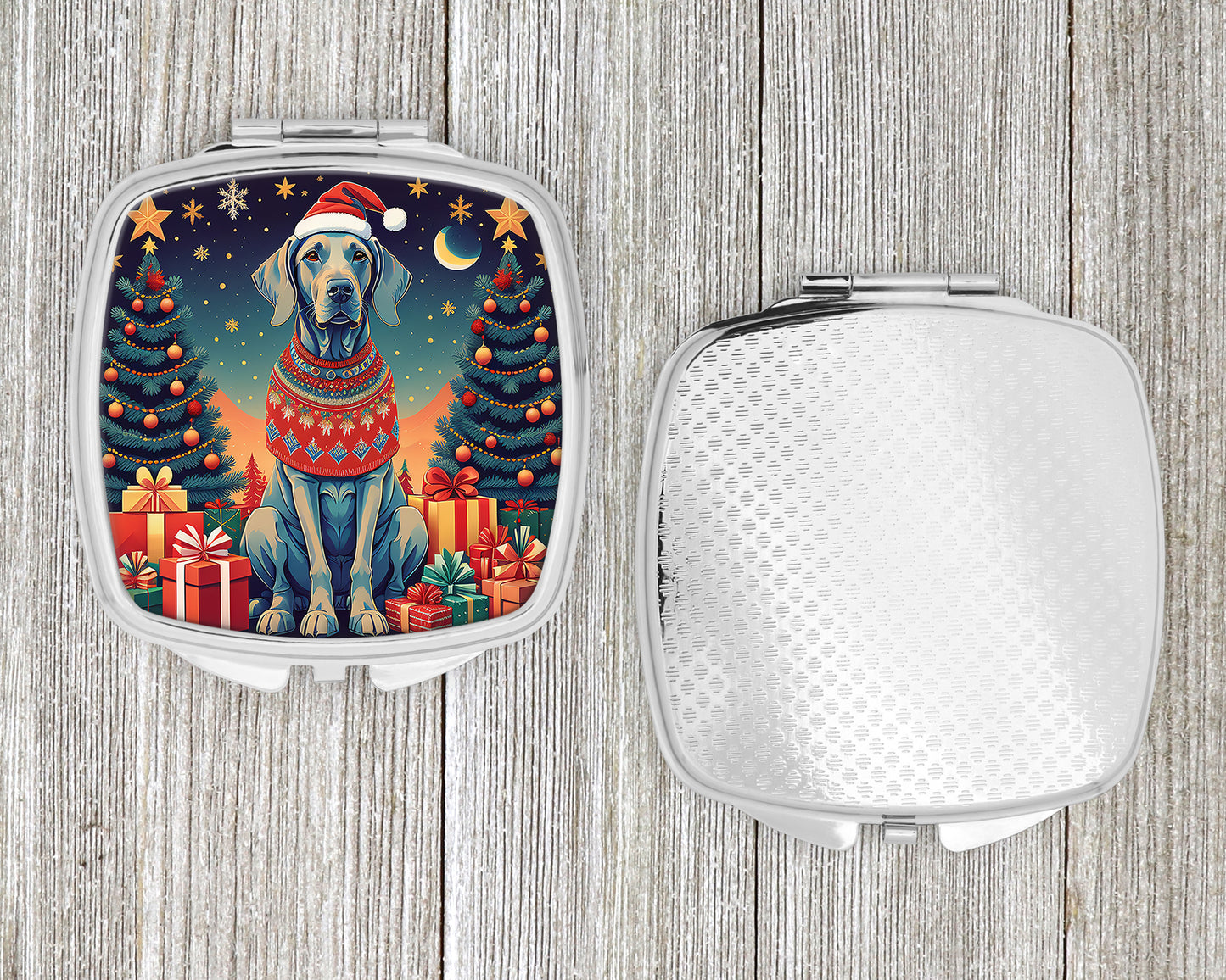 Weimaraner Christmas Compact Mirror