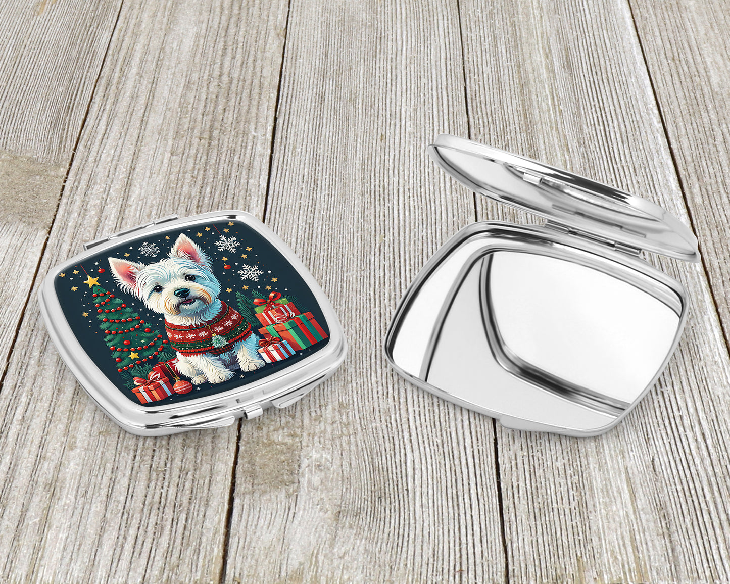 Westie Christmas Compact Mirror