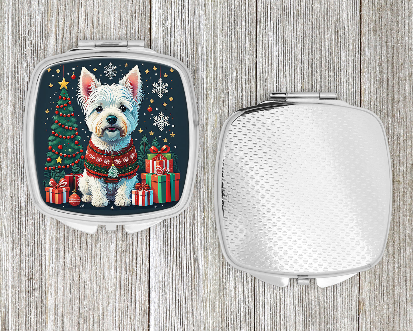 Westie Christmas Compact Mirror