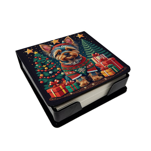 Buy this Yorkie Yorkshire Terrier Christmas PU Leather Note Paper Holder