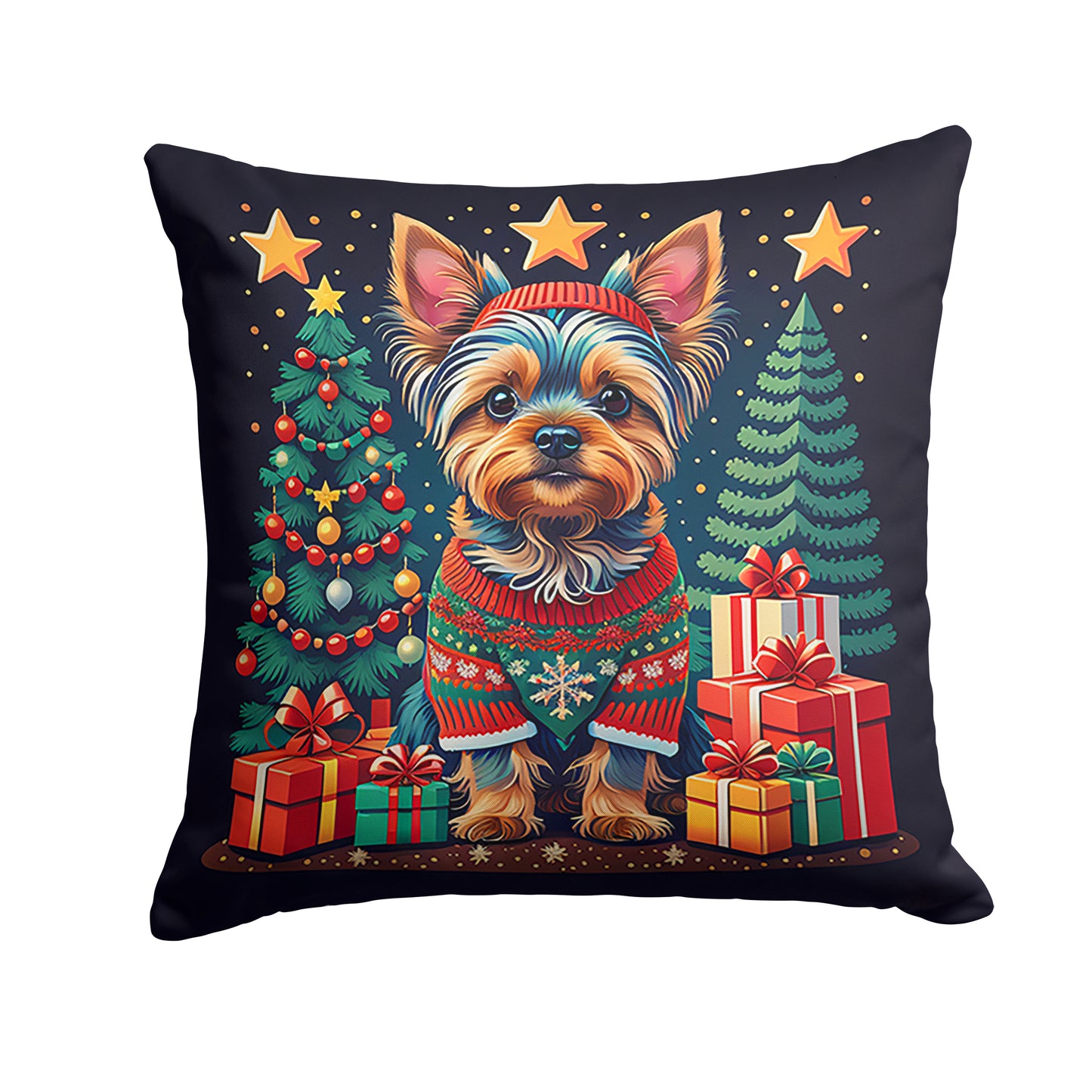 Buy this Yorkie Yorkshire Terrier Christmas Throw Pillow