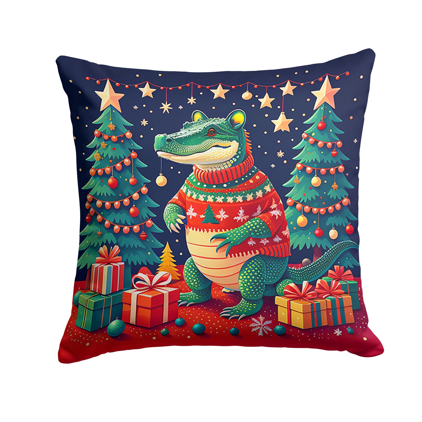 Buy this Alligator Christmas Throw Pillow