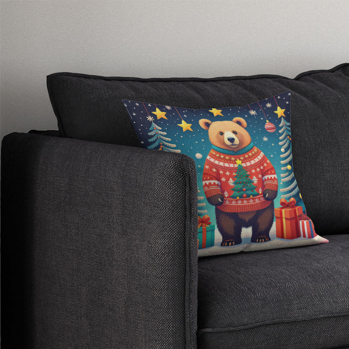 Bear Christmas Throw Pillow