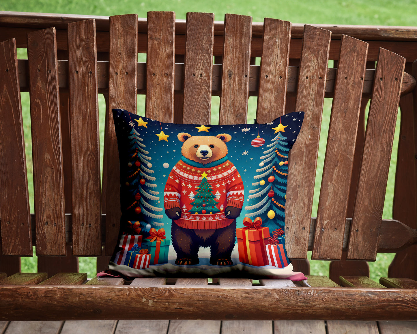 Bear Christmas Throw Pillow