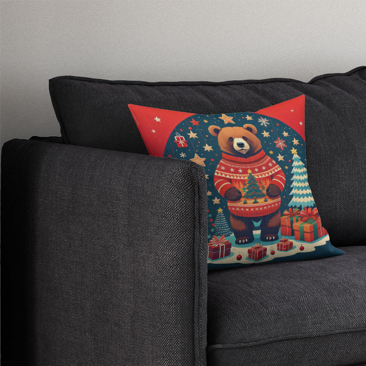 Bear Christmas Throw Pillow