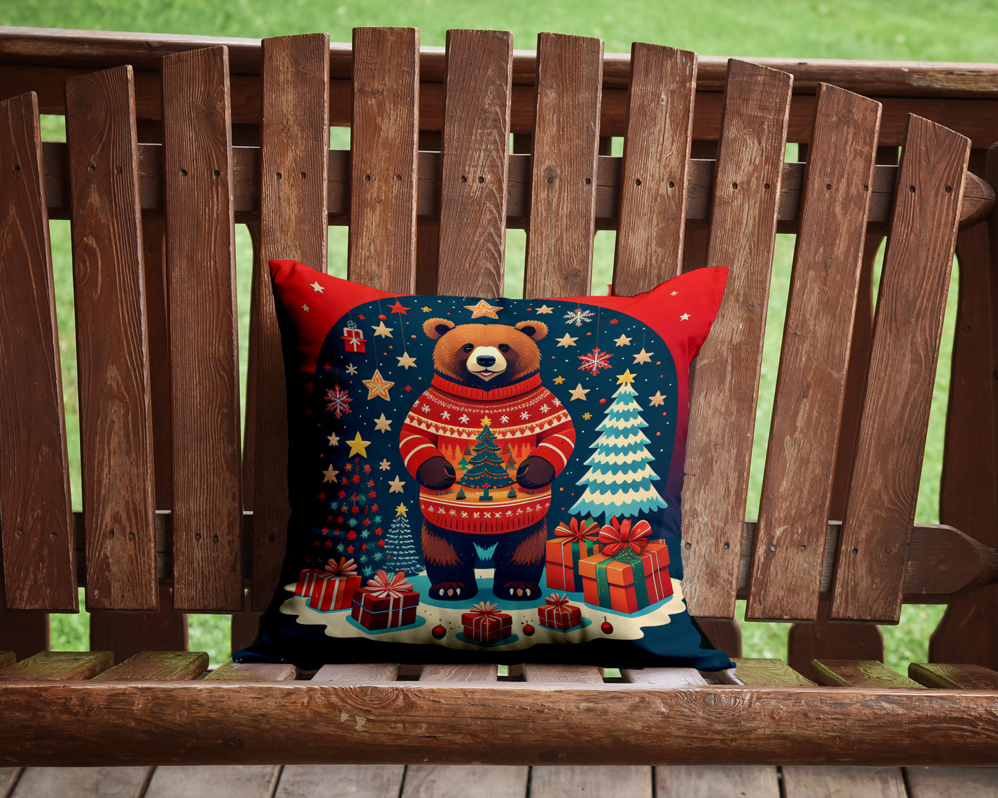 Bear Christmas Throw Pillow