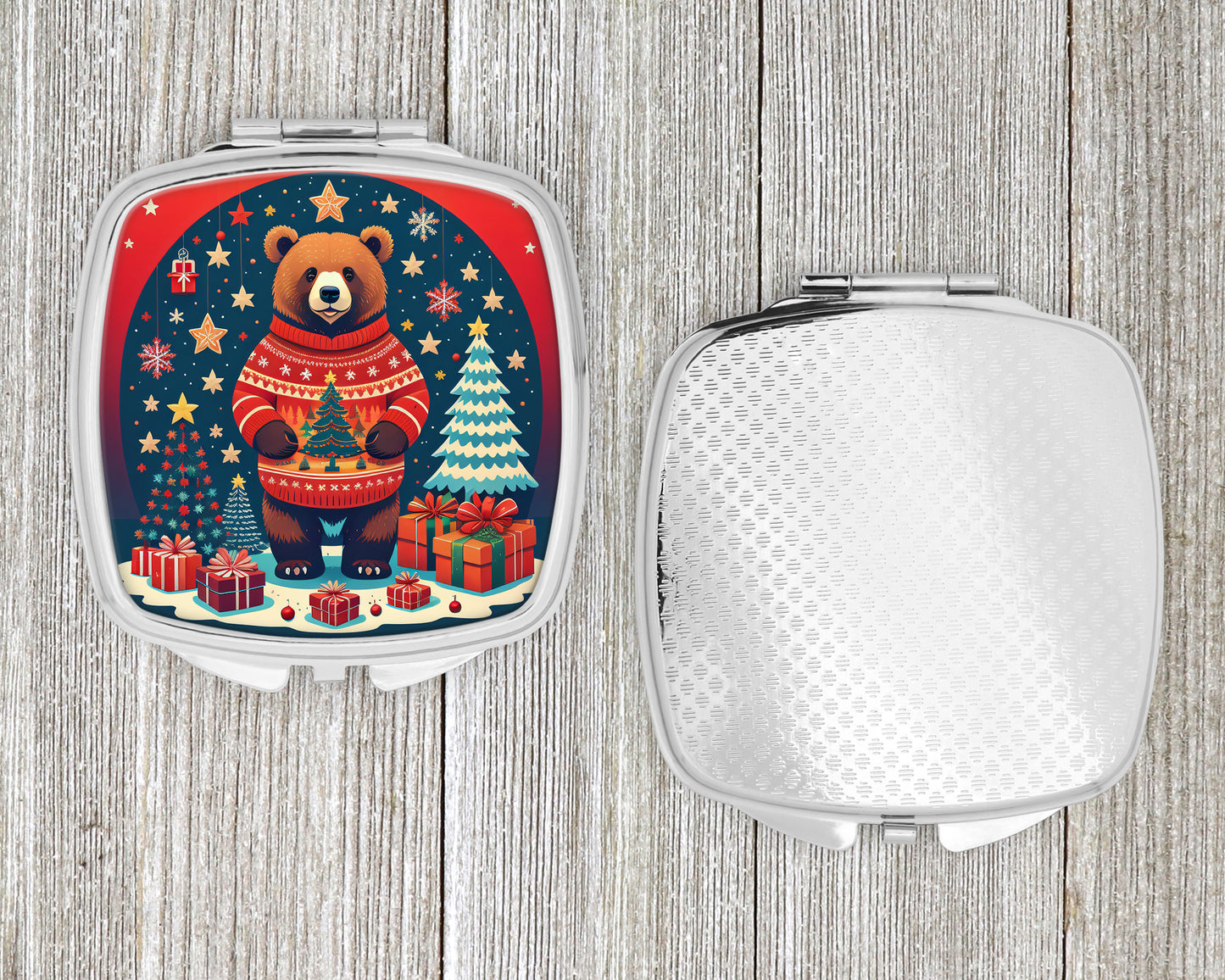 Bear Christmas Compact Mirror