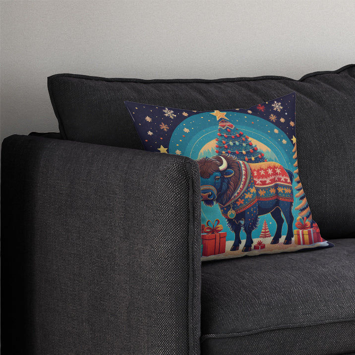 Buffalo Christmas Throw Pillow