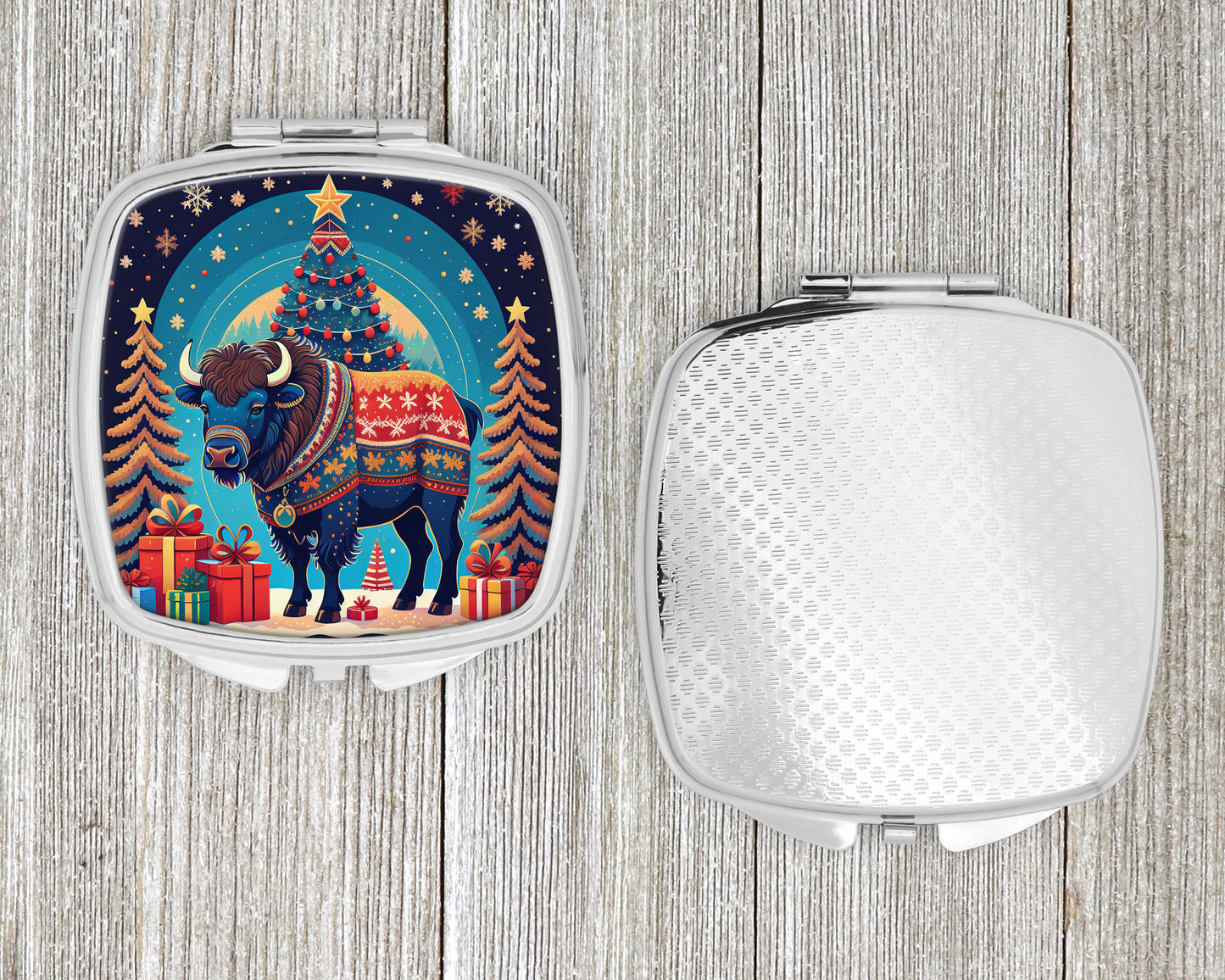 Buffalo Christmas Compact Mirror