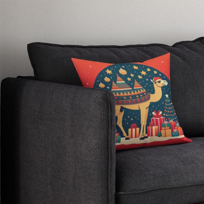 Camel Christmas Throw Pillow