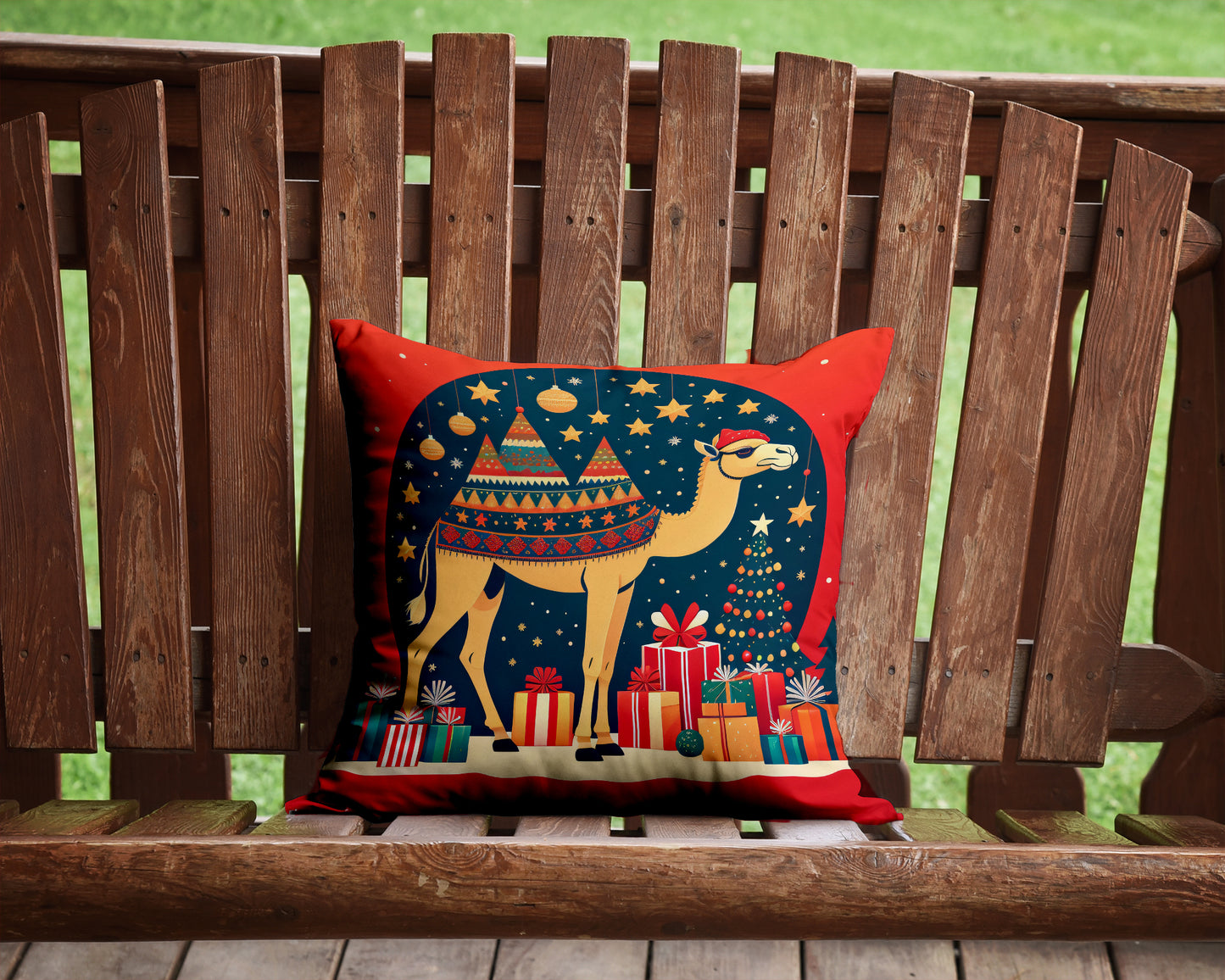 Camel Christmas Throw Pillow