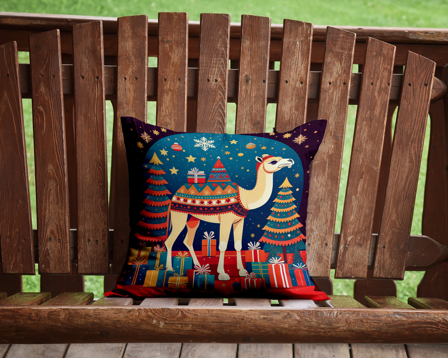 Camel Christmas Throw Pillow