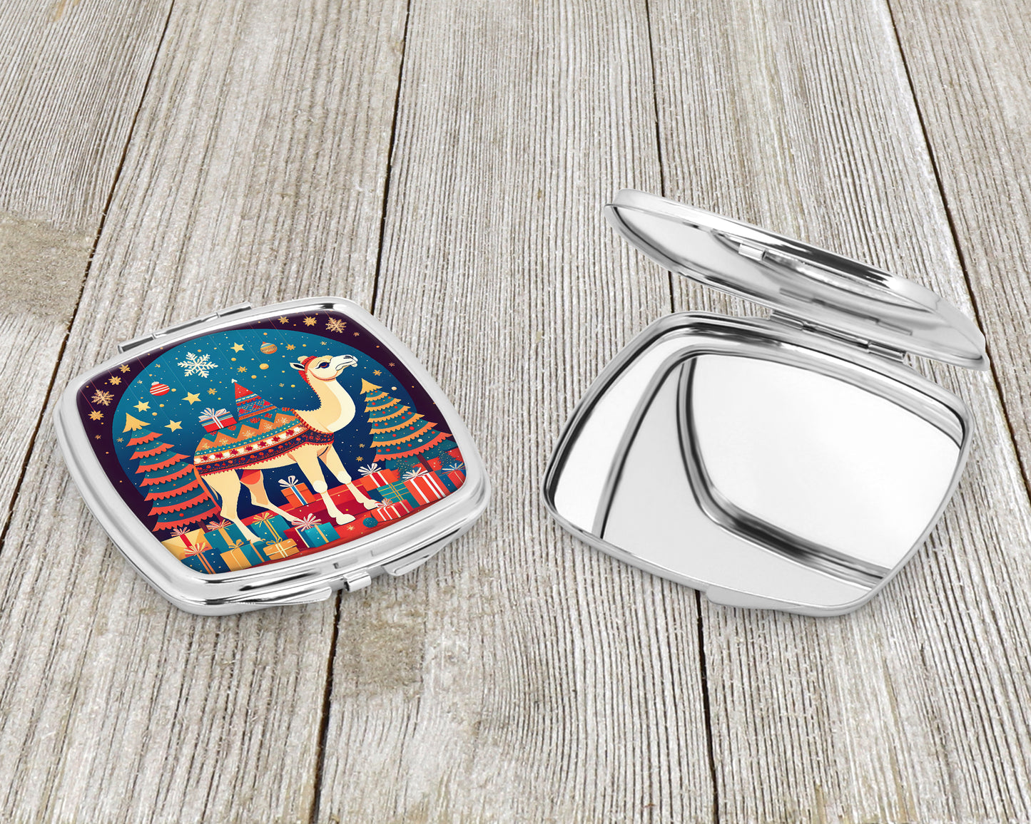 Camel Christmas Compact Mirror