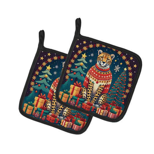 Buy this Cheetah Christmas Pair of Pot Holders