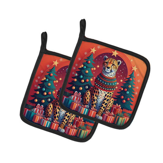 Buy this Cheetah Christmas Pair of Pot Holders