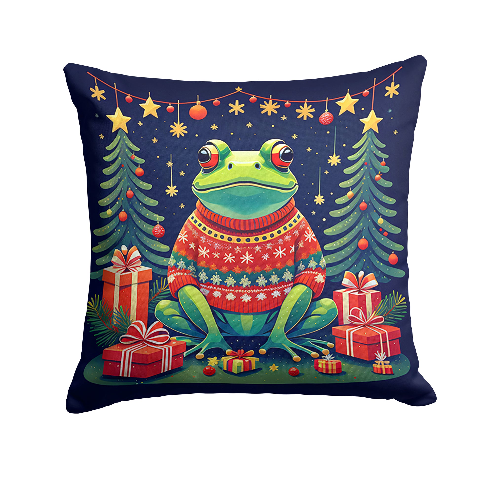 Buy this Frog Christmas Throw Pillow