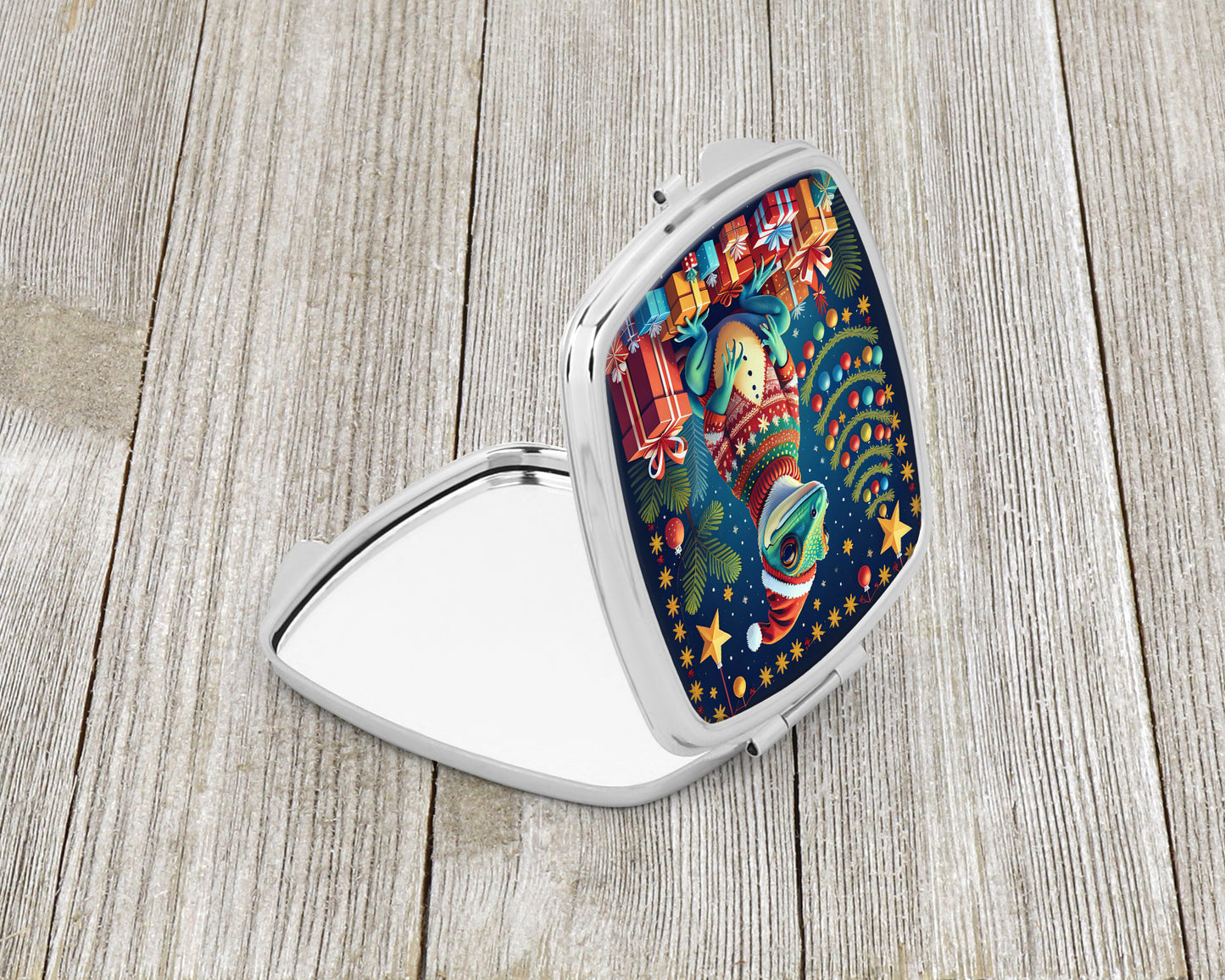 Gecko Christmas Compact Mirror