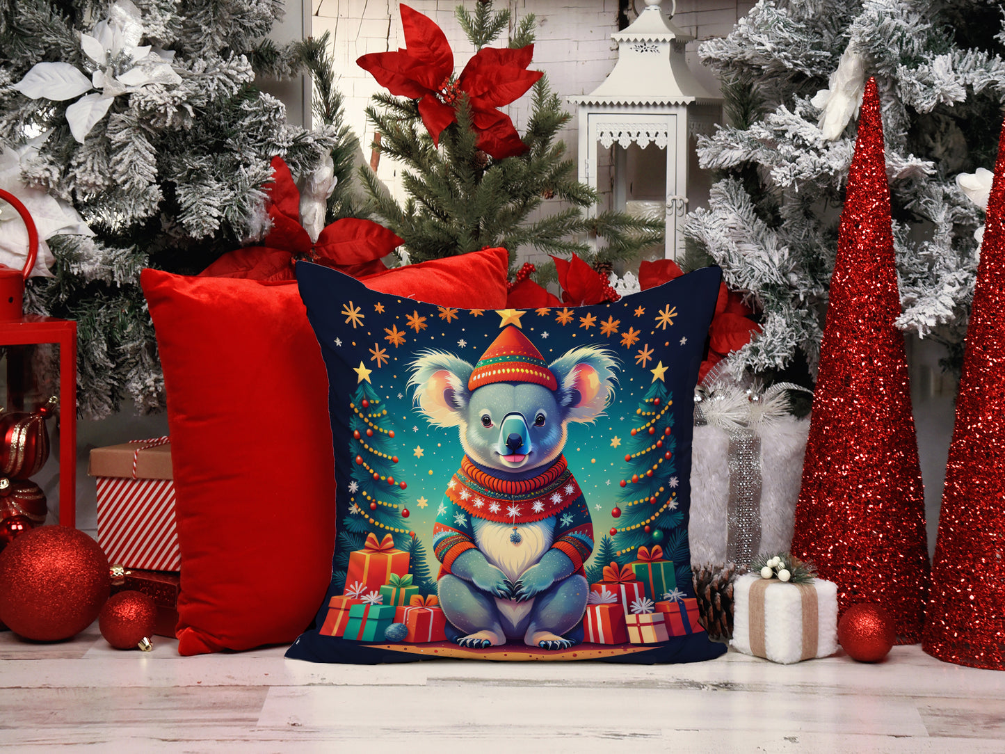 Koala Christmas Throw Pillow