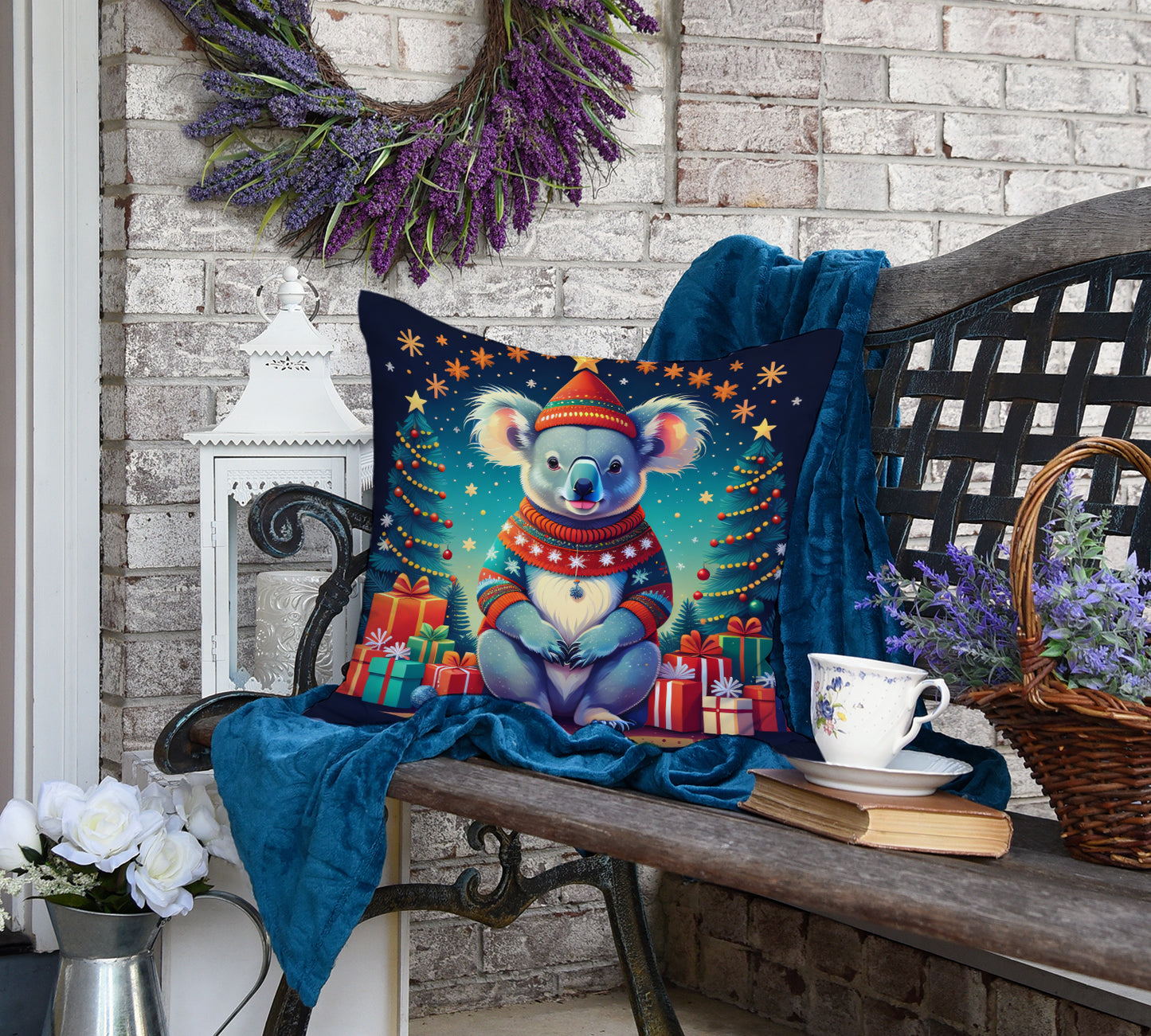 Koala Christmas Throw Pillow