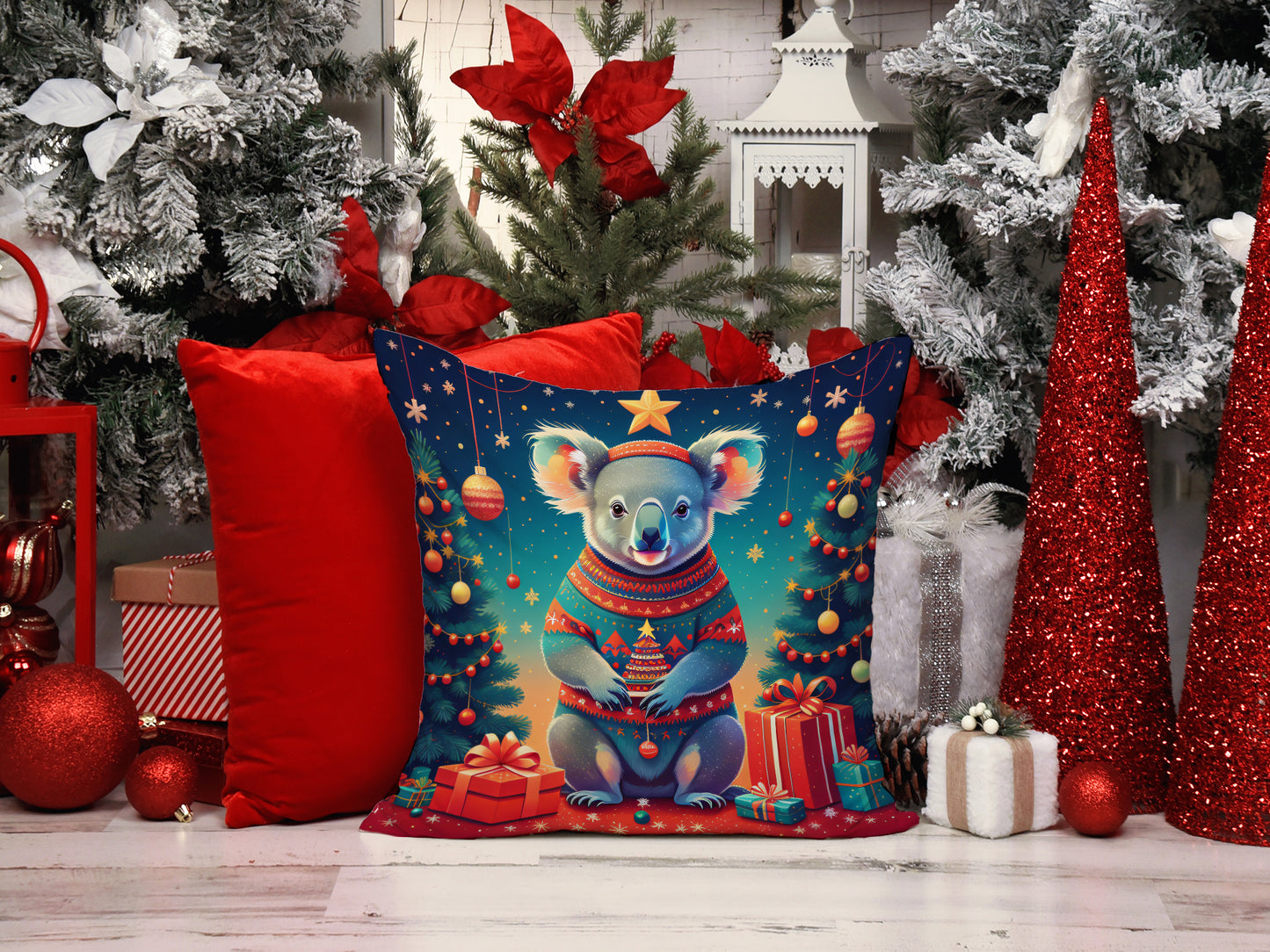 Koala Christmas Throw Pillow