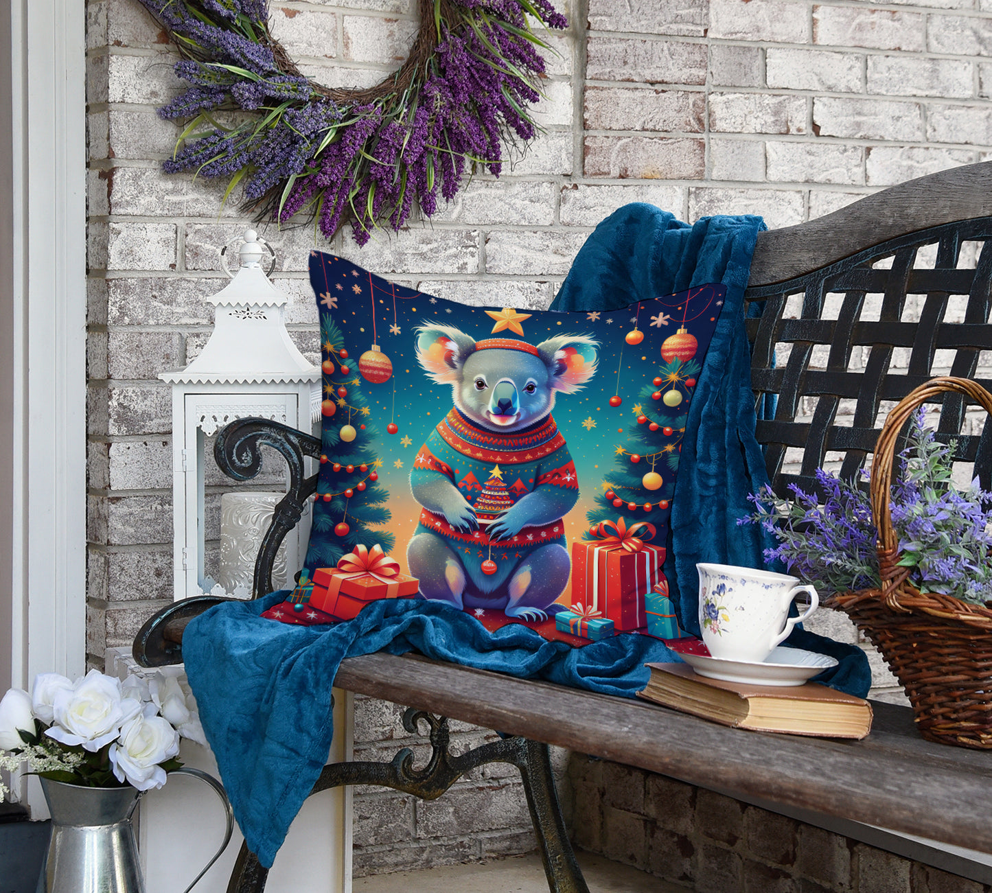 Koala Christmas Throw Pillow