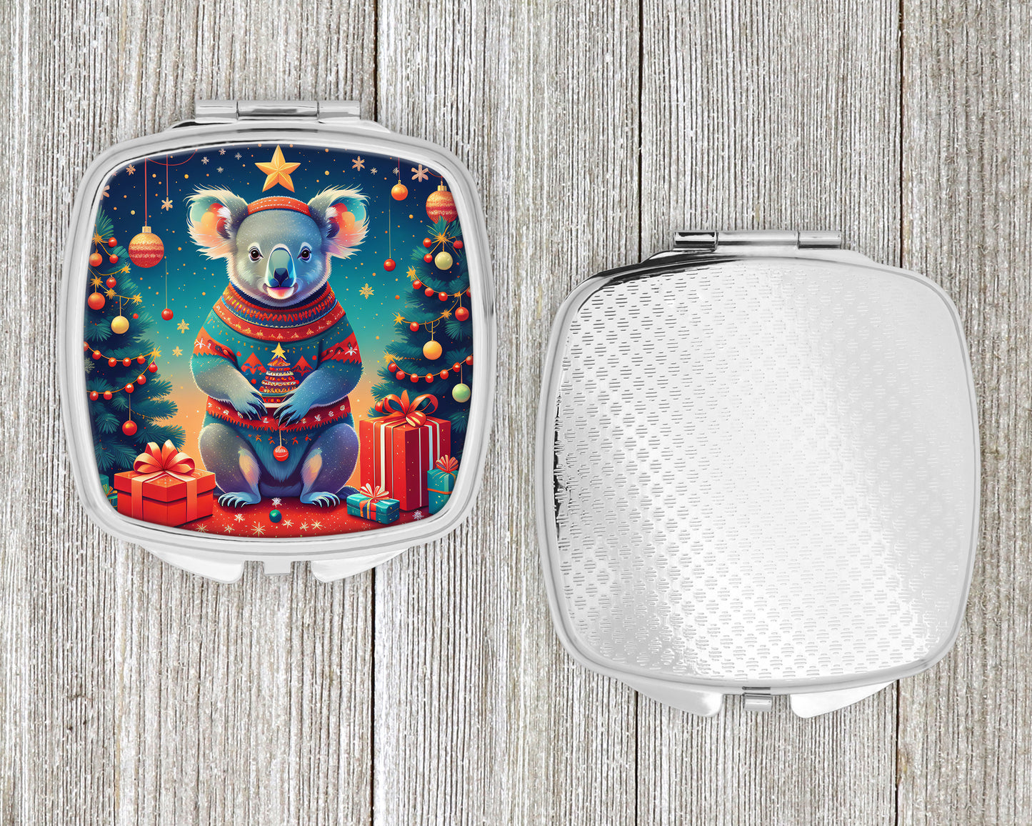 Koala Christmas Compact Mirror