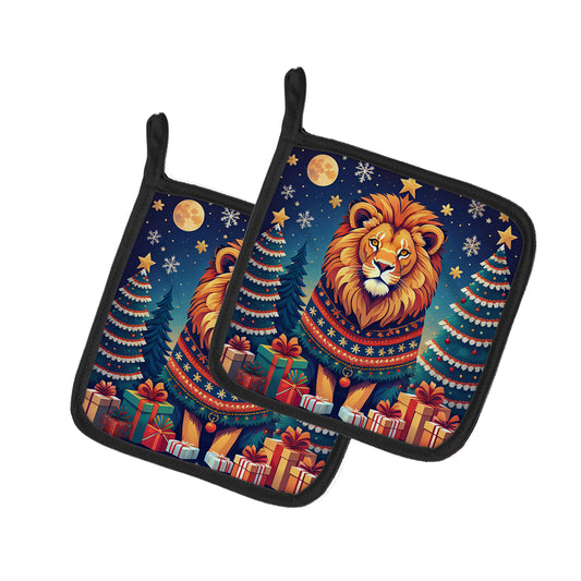 Buy this Lion Christmas Pair of Pot Holders