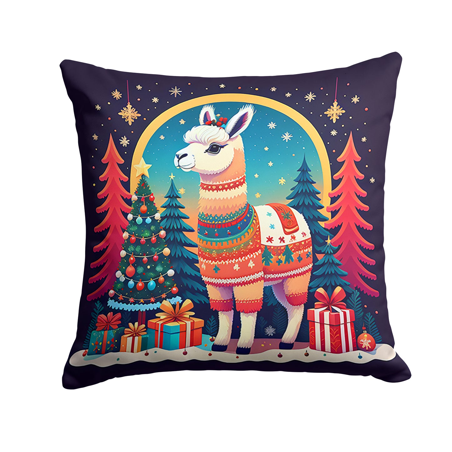 Buy this Llama Christmas Throw Pillow