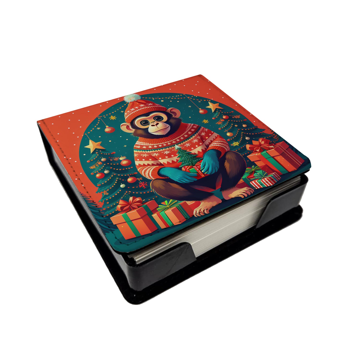 Buy this Monkey Christmas PU Leather Note Paper Holder