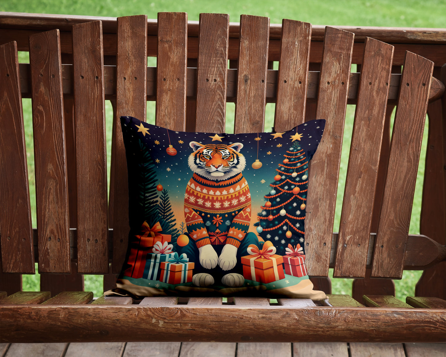 Tiger Christmas Throw Pillow