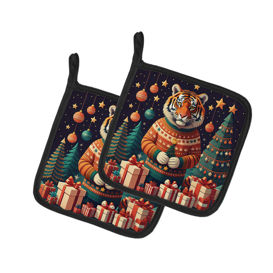 Buy this Tiger Christmas Pair of Pot Holders