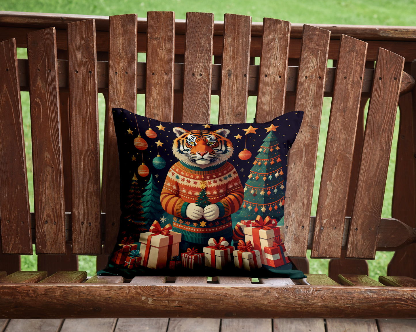 Tiger Christmas Throw Pillow