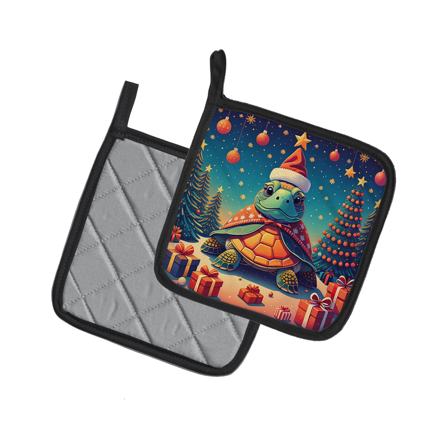 Turtle Christmas Pair of Pot Holders