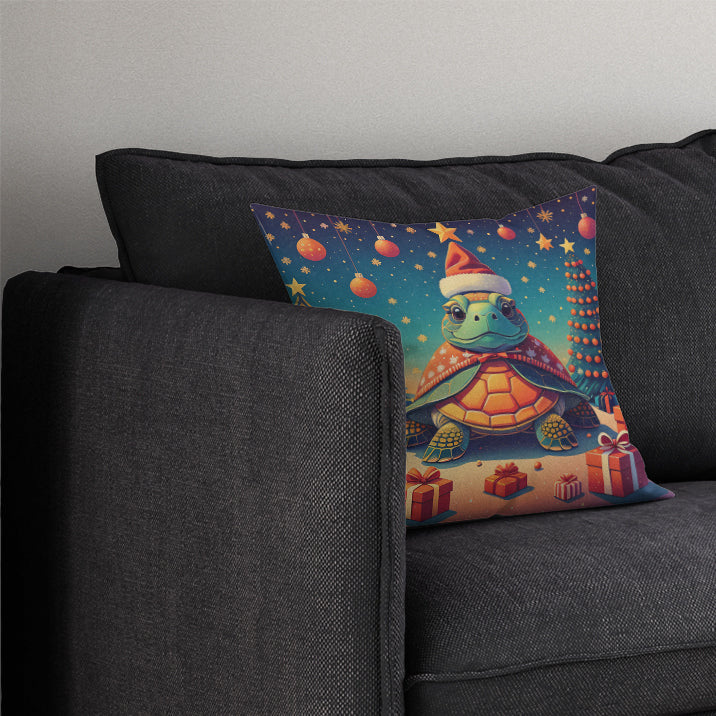 Turtle Christmas Throw Pillow