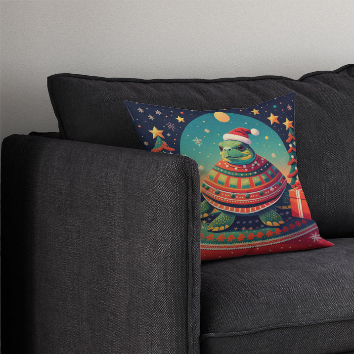 Turtle Christmas Throw Pillow