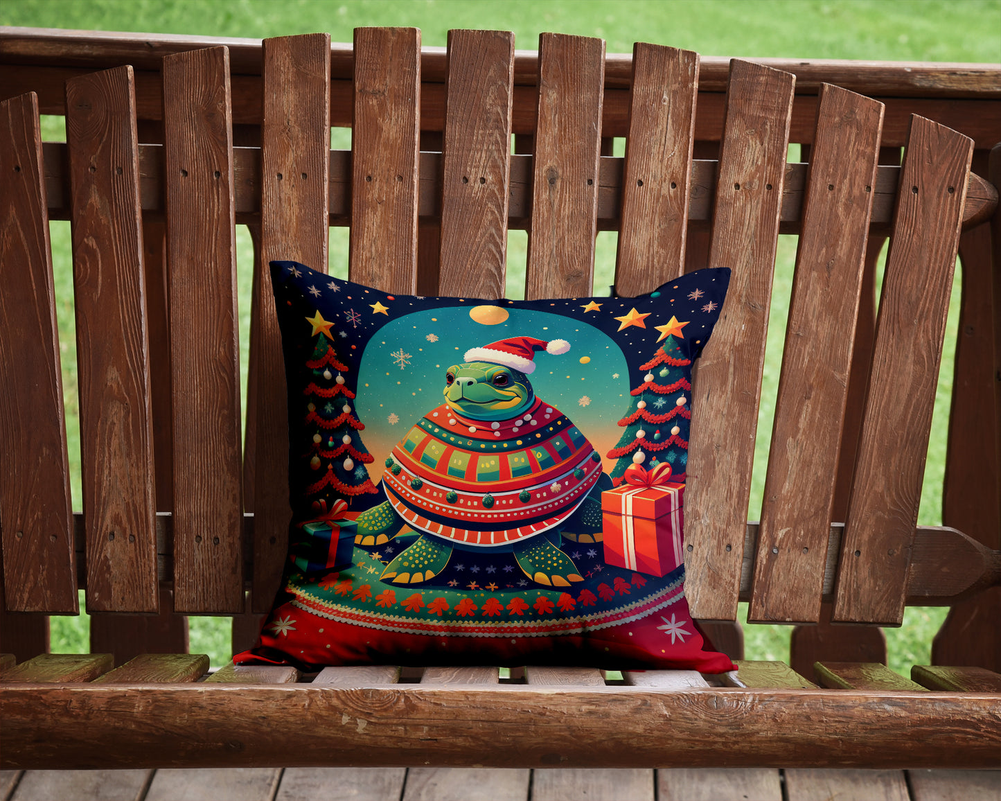 Turtle Christmas Throw Pillow